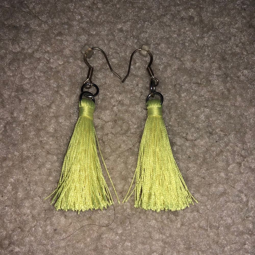 Yellow Mini Tassel Earrings